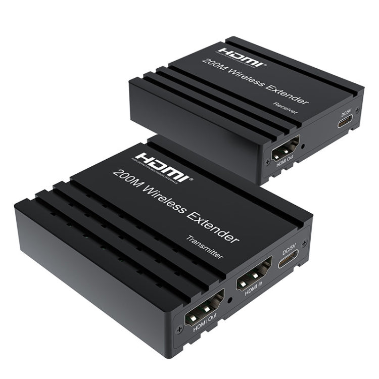 200m Wireless HDMI Extender Signal Amplifier, Transmitter+Receiver(Black) - Amplifier by buy2fix | Online Shopping UK | buy2fix