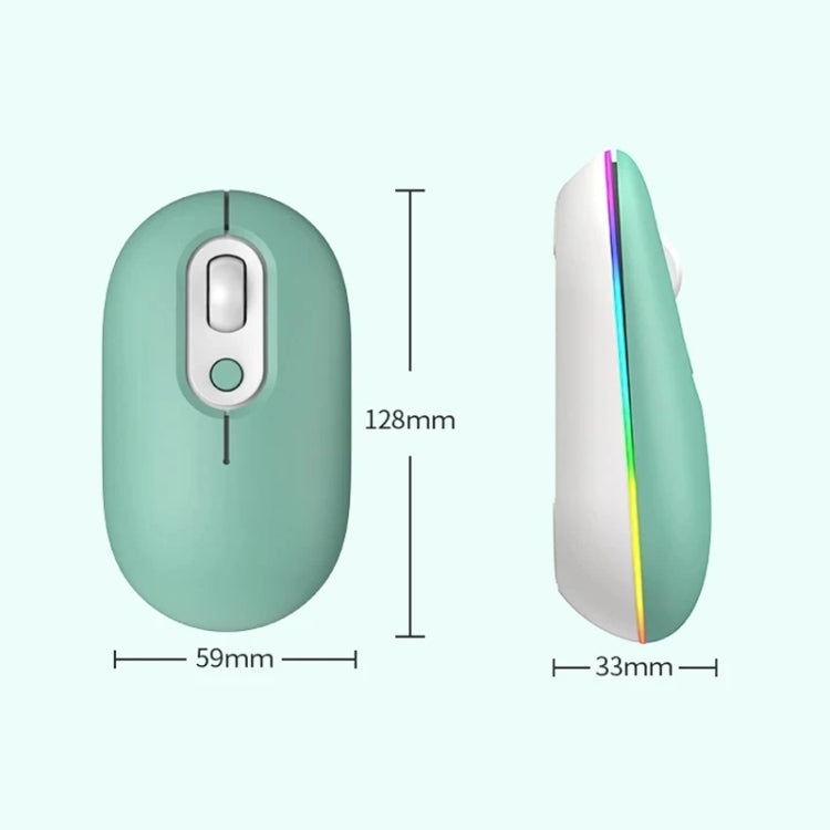 Rechargeable Illuminated Silent Wireless Mouse, Style: 2.4G+Bluetooth Blue - Wireless Mice by buy2fix | Online Shopping UK | buy2fix