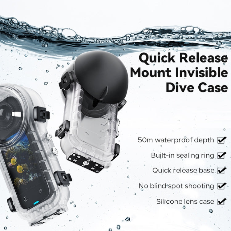 For Insta360 X4 aMagisn 50m Depth Waterproof Protective Case Quick Release Invisible Diving Cover - Case & Bags by aMagisn | Online Shopping UK | buy2fix