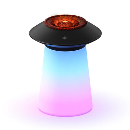 HX126 Sound Pickup RGB Light Volcano Humidifier Simulated Flame Aromatherapy Machine, Color: Black - Air Purifiers & Accessories by buy2fix | Online Shopping UK | buy2fix