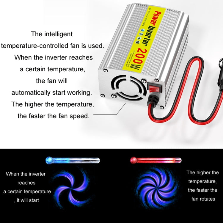 200W Modified Sine Wave Inverter Car Mobile Phone 2.1A Universal Power Supply, Specification: 12 To 220V - Modified Square Wave by buy2fix | Online Shopping UK | buy2fix