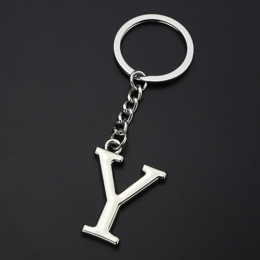 Double-Sided Three-Dimensional Plating Alphabet Keychain, Style: Y - Key Rings by buy2fix | Online Shopping UK | buy2fix