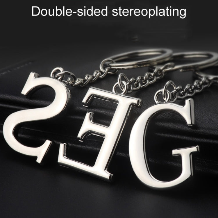 Double-Sided Three-Dimensional Plating Alphabet Keychain, Style: E - Key Rings by buy2fix | Online Shopping UK | buy2fix