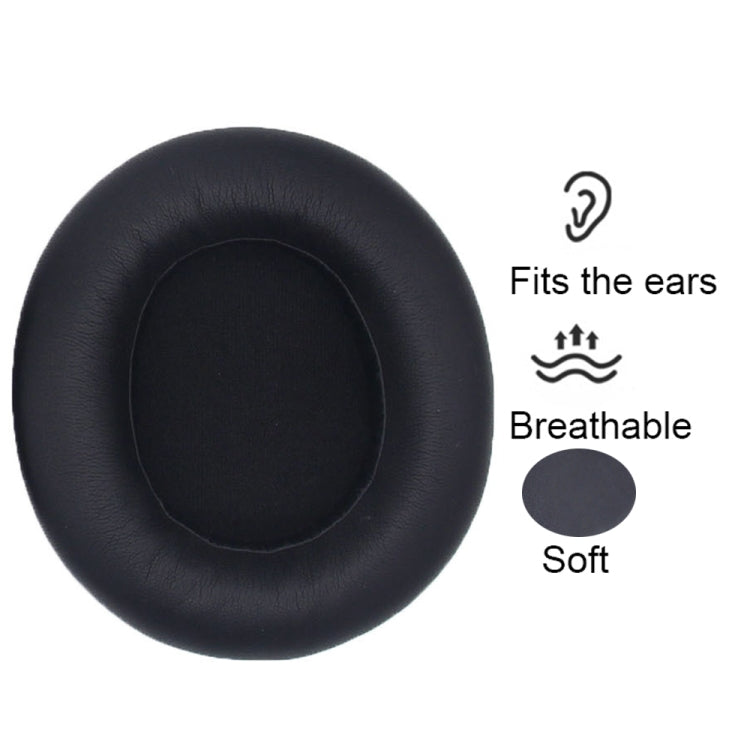 1pair For SteelSeries Arctis Nova 3 / 5 / 7 / Pro Wired Headphone Sponge Cover, Color: Black Leather - Earmuff & Pad by buy2fix | Online Shopping UK | buy2fix