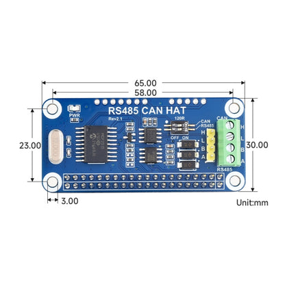 Waveshare 14882 For Raspberry Pi RS485 SPI CAN HAT Bus Module - Raspberry Pi Accessories by Waveshare | Online Shopping UK | buy2fix