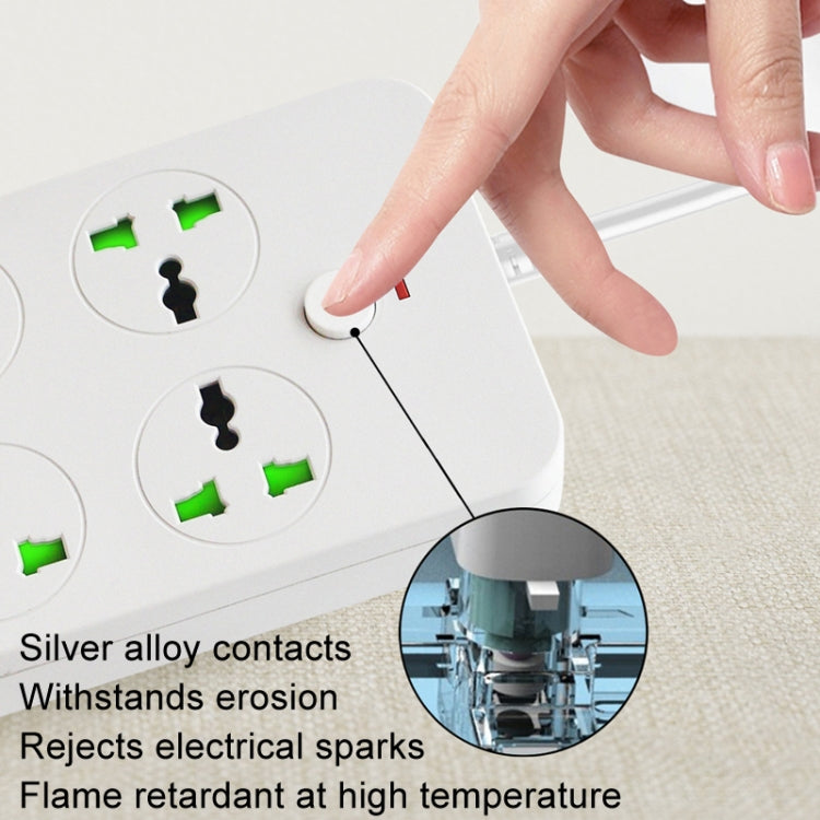 Thunderproof Overload Protection 4USB+2PD+6 Holes Socket, Color: White EU Plug - Extension Socket by buy2fix | Online Shopping UK | buy2fix