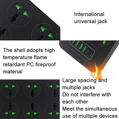 Thunderproof Overload Protection 4USB+2PD+6 Holes Socket, Color: Black US Plug - Extension Socket by buy2fix | Online Shopping UK | buy2fix