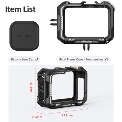 AMagisn Upgrade Ver Metal Rabbit Cage For GoPro HERO13 Black / HERO12 Black / HERO11 Black / HERO10 Black / HERO9 Black(Black) - Protective Frame by aMagisn | Online Shopping UK | buy2fix