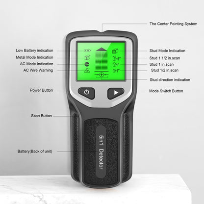 HLW330 5-in-1 Wall Stud Detector Edge Center Wood Current Metal AC Wires Detection(Orange) - Metal Detector by buy2fix | Online Shopping UK | buy2fix