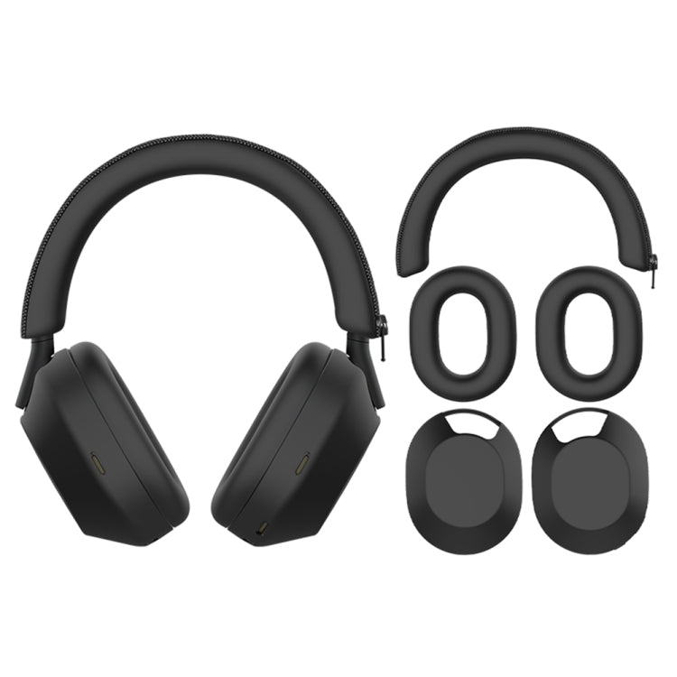 For Sony WH-1000XM5 Bluetooth Headset + Headband + Earmuff Protective Cover(3-in-1 Black) - Earmuff & Pad by buy2fix | Online Shopping UK | buy2fix