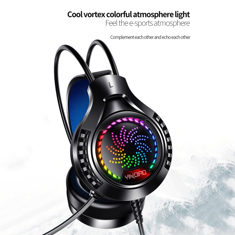 YINDIAO Q7 Colorful Light Computer Wired Headset USB Gaming Headset Dual 3.5mm + USB Black - Multimedia Headset by YINDIAO | Online Shopping UK | buy2fix