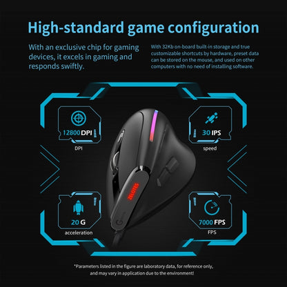 ZELOTES T50 9-Keys RGB Lighting Effect Vertical Grip Ergonomic Programming Wired Mouse(Black) - Wired Mice by ZELOTES | Online Shopping UK | buy2fix