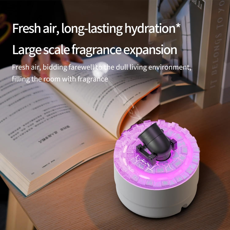 Turret Shape Aromatherapy Humidifier With 3-speed Timer 7-color Atmosphere Light EU Plug White - Air Purifiers & Accessories by buy2fix | Online Shopping UK | buy2fix