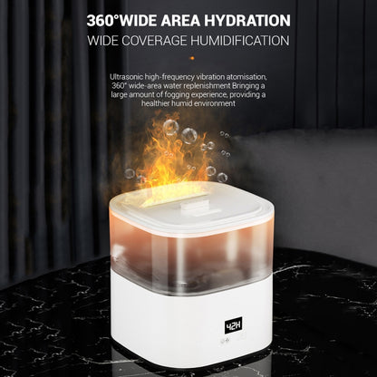 JSQ-58 1.1L large Capacity Digital Display Flame Atomization Humidifier, Color: Black Silver(US Plug) - Air Purifiers & Accessories by buy2fix | Online Shopping UK | buy2fix