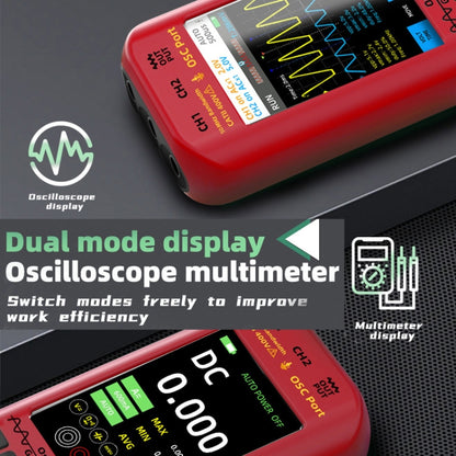 BSIDE O9 Digital Handheld Dual Channel 50MHz Oscilloscope Signal Source Multimeter, Spec: With Dual Oscilloscope Probe (Red) - Digital Multimeter by BSIDE | Online Shopping UK | buy2fix