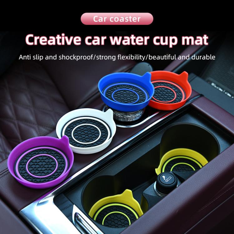 Car Bowl-shaped Non-slip Heat-insulating Double-ring Water Coaster, Color: Yellow - Car Drink Holders by buy2fix | Online Shopping UK | buy2fix