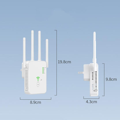 Urant U10 300Mbps 2.4G Wireless Repeater WiFi Signal Amplifier With 4 Antennas EU Plug Black - Broadband Amplifiers by Urant | Online Shopping UK | buy2fix