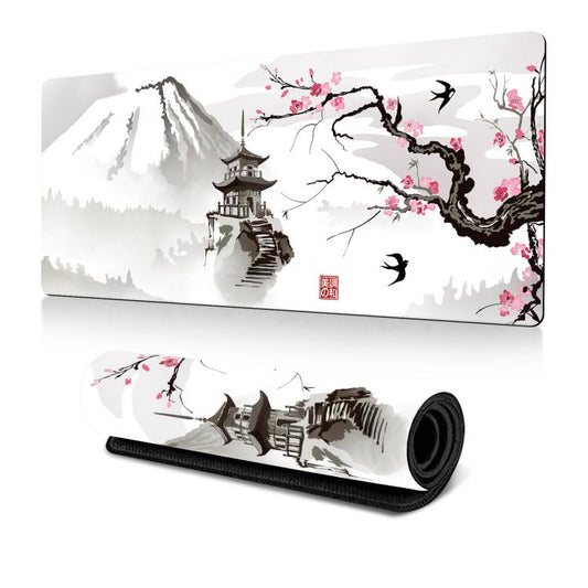 300x600x2mm Ink Painting Cherry Blossom Rubber Non-Slip Mouse Pad Desk Mat(Pattern 1) - Mouse Pads by buy2fix | Online Shopping UK | buy2fix