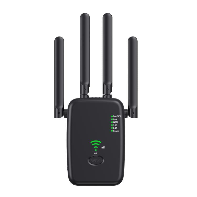 Urant U11 300Mbps 2.4G Wireless Repeater WiFi Signal Amplifier Support WPS Quick Setting EU Plug Black - Broadband Amplifiers by Urant | Online Shopping UK | buy2fix