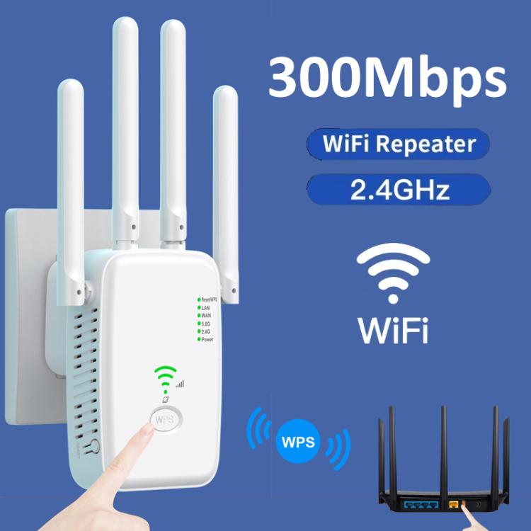 Urant U11 300Mbps 2.4G Wireless Repeater WiFi Signal Amplifier Support WPS Quick Setting UK Plug White - Broadband Amplifiers by Urant | Online Shopping UK | buy2fix