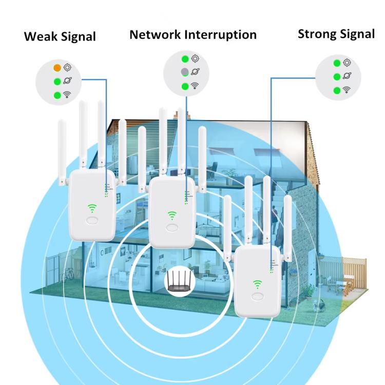 Urant U11 300Mbps 2.4G Wireless Repeater WiFi Signal Amplifier Support WPS Quick Setting UK Plug Black - Broadband Amplifiers by Urant | Online Shopping UK | buy2fix