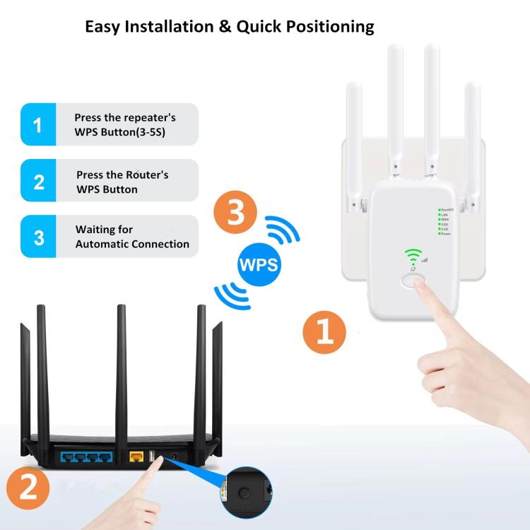 Urant U11 300Mbps 2.4G Wireless Repeater WiFi Signal Amplifier Support WPS Quick Setting UK Plug White - Broadband Amplifiers by Urant | Online Shopping UK | buy2fix