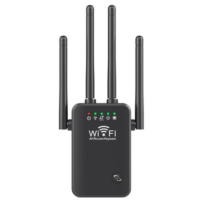 Urant U9 300Mbps 2.4G Wireless Repeater WiFi Signal Amplifier Support WPS Quick Setting US Plug Black - Broadband Amplifiers by Urant | Online Shopping UK | buy2fix