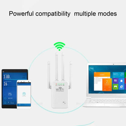 Urant U9 300Mbps 2.4G Wireless Repeater WiFi Signal Amplifier Support WPS Quick Setting US Plug Black - Broadband Amplifiers by Urant | Online Shopping UK | buy2fix