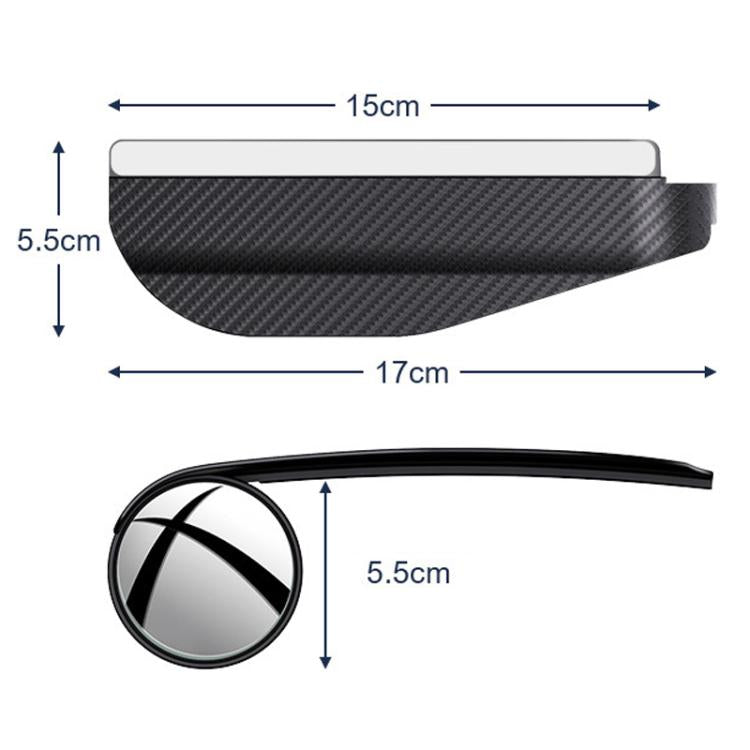 2pcs / Set Car Mirror Reversing Shield Rain Brow 2 In 1 Carbon Fiber Reflective Auxiliary Mirror Cover - Convex Mirror & Accessories by buy2fix | Online Shopping UK | buy2fix