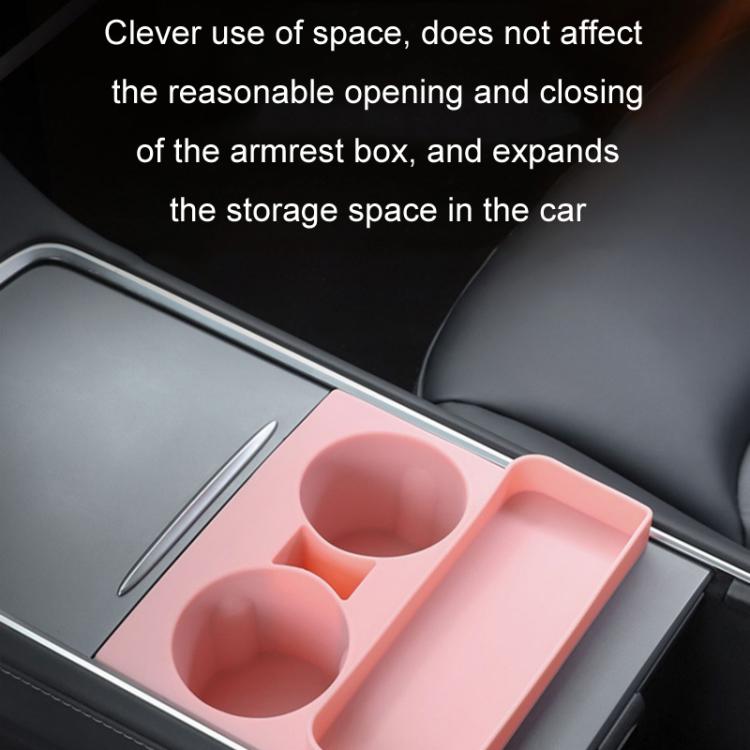 For Tesla 21-23 Model 3/Y Central Control Integrated Silicone Storage Cup Holder(Pink) - Car Drink Holders by buy2fix | Online Shopping UK | buy2fix