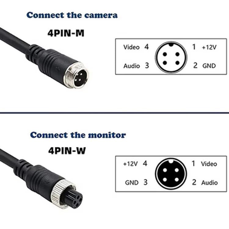 4 Pin Aviation Female To RCA Male DC Male Car Camera Adapter Connector Wire 50cm - DIY Cables by buy2fix | Online Shopping UK | buy2fix