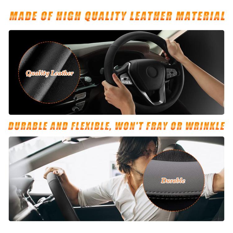 38cm Cars Universal Microfiber Steering Wheel Cover(Black) - Steering Wheel Accessories by buy2fix | Online Shopping UK | buy2fix