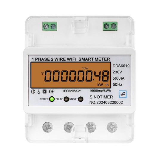 SINOTIMER DDS6619-048 80A With Switch Single-phase Tuya WiFi Energy Meter AC 220V - Energy Saving Timer Socket by SINOTIMER | Online Shopping UK | buy2fix