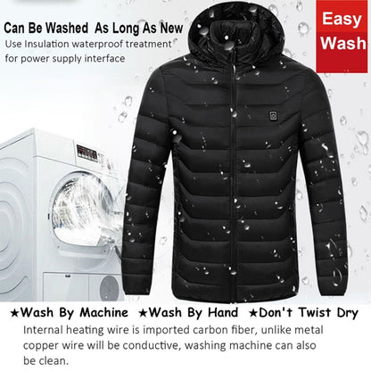 Winter Smart Electric Heating Hooded Jacket, Size:M(Black) - Down Jackets by buy2fix | Online Shopping UK | buy2fix