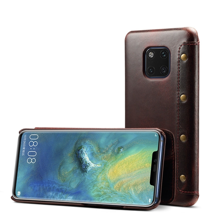 Oil Wax Cowhide Horizontal Flip Leather Case for Huawei Mate 20 Pro, with Card Slots & Wallet - Huawei Cases by Denior | Online Shopping UK | buy2fix