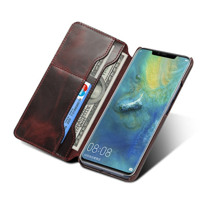 Oil Wax Cowhide Horizontal Flip Leather Case for Huawei Mate 20 Pro, with Card Slots & Wallet - Huawei Cases by Denior | Online Shopping UK | buy2fix