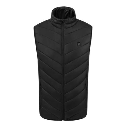 USB Security Smart Constant Temperature Fever Men Stand Collar Cotton Vest (Color:Black Size:S) - Down Jackets by buy2fix | Online Shopping UK | buy2fix