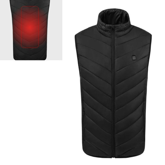 USB Security Smart Constant Temperature Fever Men Stand Collar Cotton Vest (Color:Black Size:XXL) - Down Jackets by buy2fix | Online Shopping UK | buy2fix