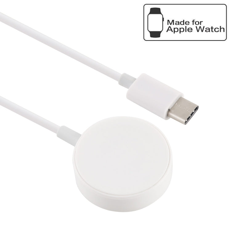 30cm Type-C Universal Portable Magnetic Wireless Charger for Apple Watch Series 7 & 6 & 5 & 4 & 3 & 2(White) - Charger / Holder by buy2fix | Online Shopping UK | buy2fix