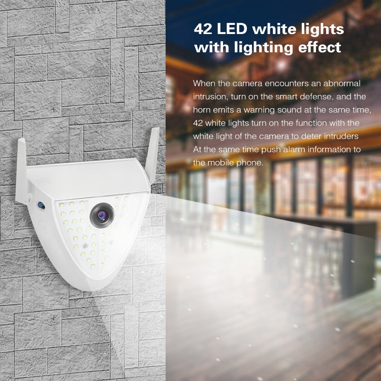 DP16 2.0 Megapixel 42 LEDs Garden Light Smart Camera, Support Motion Detection / Night Vision / Voice Intercom / TF Card, UK Plug - Security by buy2fix | Online Shopping UK | buy2fix