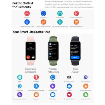 HUAWEI Band 8 Standard 1.47 inch AMOLED Smart Watch, Support Heart Rate / Blood Pressure / Blood Oxygen / Sleep Monitoring(Pink) - Wearable Devices by Huawei | Online Shopping UK | buy2fix