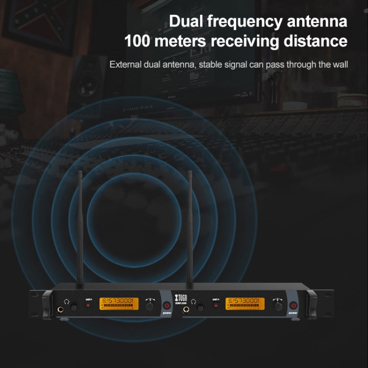 XTUGA IEM1200 Wireless Transmitter 10 Bodypack Stage Singer In-Ear Monitor System (AU Plug) - Microphone by XTUGA | Online Shopping UK | buy2fix