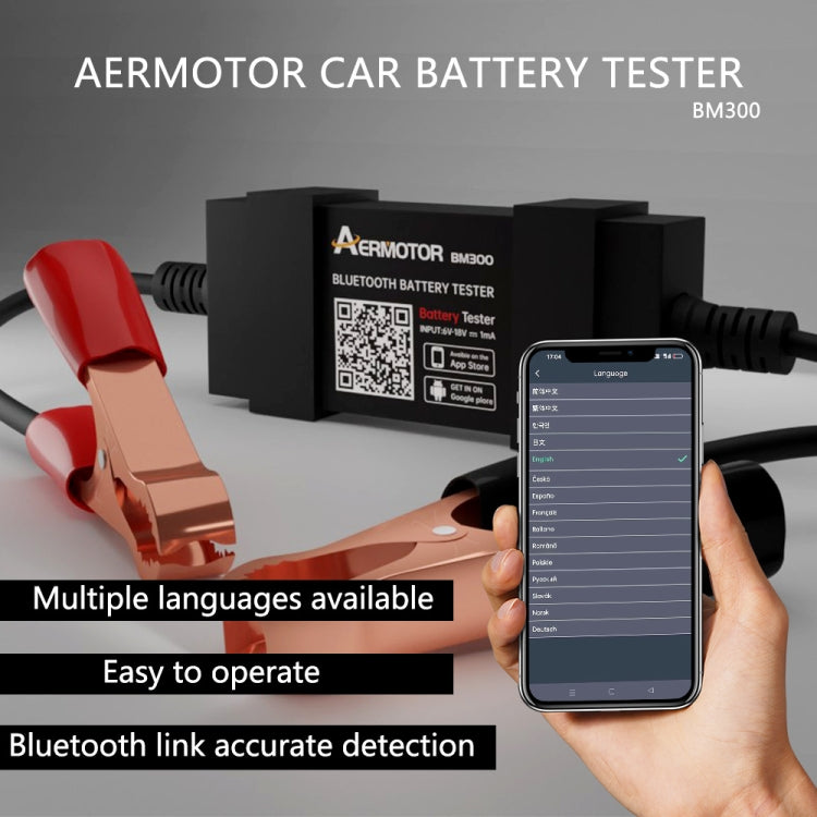 AERMOTOR BM300 Bluetooth 12V Car Battery Tester Battery Analyzer - Electronic Test by buy2fix | Online Shopping UK | buy2fix