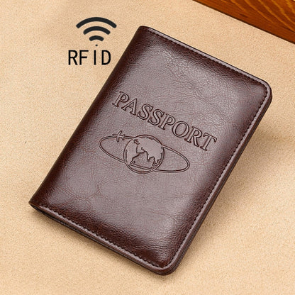 TP-8296 Multi-functional RFID Leather Travel Passport Holder(Dark Brown) - Antimagnetic RFID Package by buy2fix | Online Shopping UK | buy2fix