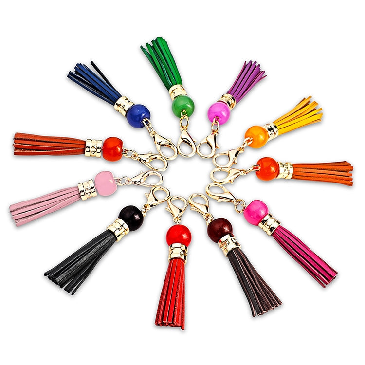 LS02 Cowhide Tassel Keychain Car Hanging Bag Pendant (Pink) - Key Rings by buy2fix | Online Shopping UK | buy2fix
