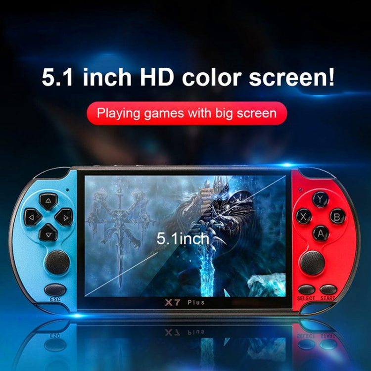 X7 Plus Retro Classic Games Handheld Game Console with 5.1 inch HD Screen & 8G Memory, Support MP4 / ebook(Blue) - Pocket Console by buy2fix | Online Shopping UK | buy2fix