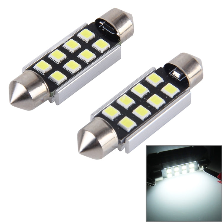 2 PCS 39mm Festoon 3W 300LM White Light 8 LED 3528 SMD Canbus Error-Free Car Reading Lamps, DC 12 - Dome Lights by buy2fix | Online Shopping UK | buy2fix