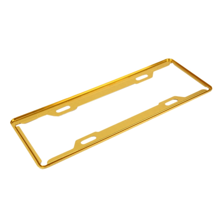 2 PCS Car License Plate Frames Car Styling License Plate Frame Aluminum Alloy Universal License Plate Holder Car Accessories(Yellow) - License Plate Covers & Frames by buy2fix | Online Shopping UK | buy2fix