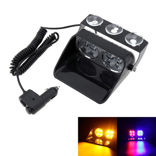 S8 8 LEDs 8W High Power Suction Cup Car Strobe Light Warning Light (White) - Warning Lights by buy2fix | Online Shopping UK | buy2fix