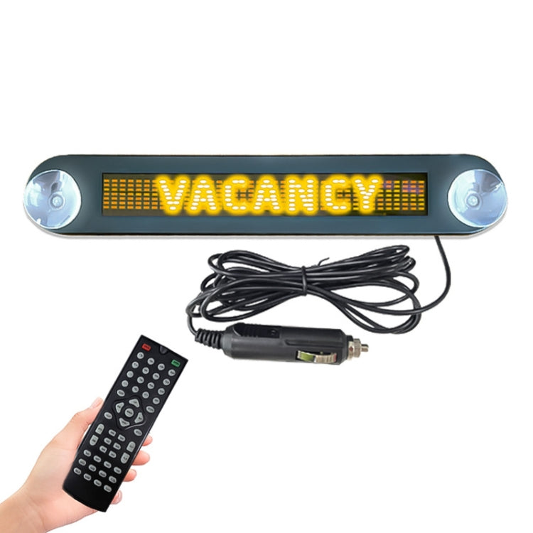 DC 12V Car LED Programmable Showcase Message Sign Scrolling Display Lighting Board with Remote Control(Yellow Light) - In Car by buy2fix | Online Shopping UK | buy2fix